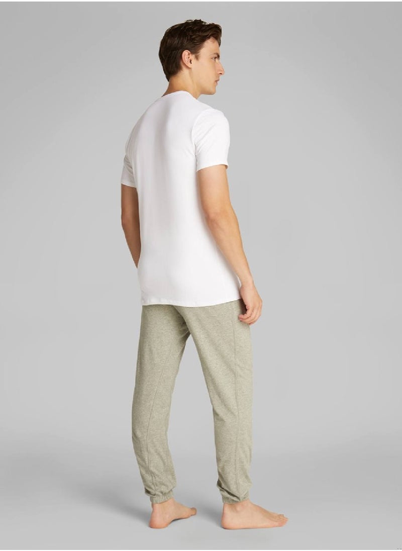 CALVIN KLEIN Men's 3 Pack Lounge T-Shirts - Cotton Blend, White  - Image 3