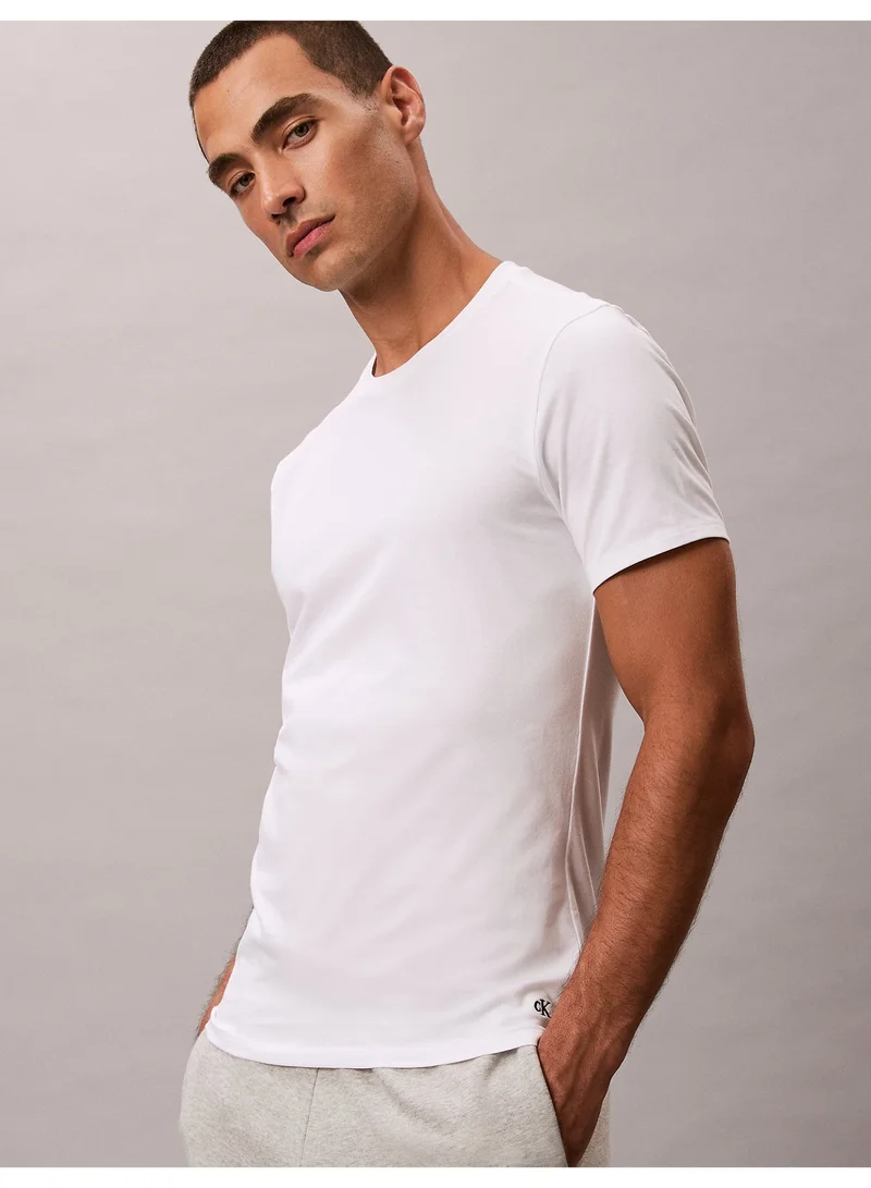 CALVIN KLEIN WHITE 3 Pack Lounge T-Shirts for Men | Best Price UAE