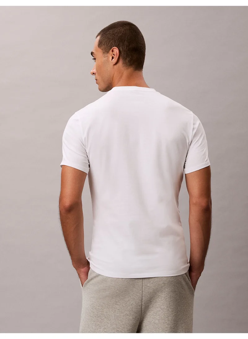 CALVIN KLEIN WHITE 3 Pack Lounge T-Shirts for Men | Best Price UAE