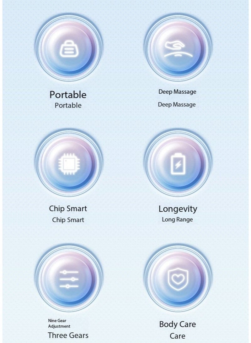 Sisily Extended Handle Massage Gun Percussion Deep Tissues Muscle Massager Gun With 5 Speeds Massage Device Super Quiet Portable Electric Handheld Body Massager For Back Neck Pain Relief - Image 5