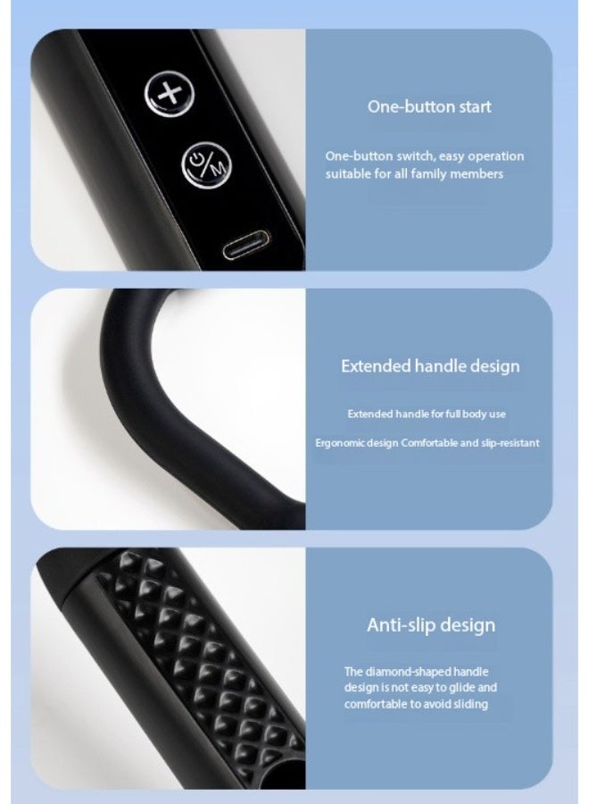 Massage Gun with Extended Handle Revolutionary U Shaped Back Massager Deep Tissue Body Massager with 4 Heads 9 Speeds for Neck Shoulder Back Leg Pain Relief Reach Every Muscle with Ease - Image 4