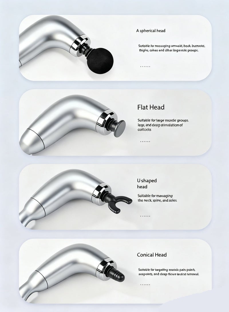 Massage Gun with Extended Handle Revolutionary U Shaped Back Massager Deep Tissue Body Massager with 4 Heads 9 Speeds for Neck Shoulder Back Leg Pain Relief Reach Every Muscle with Ease - Image 3