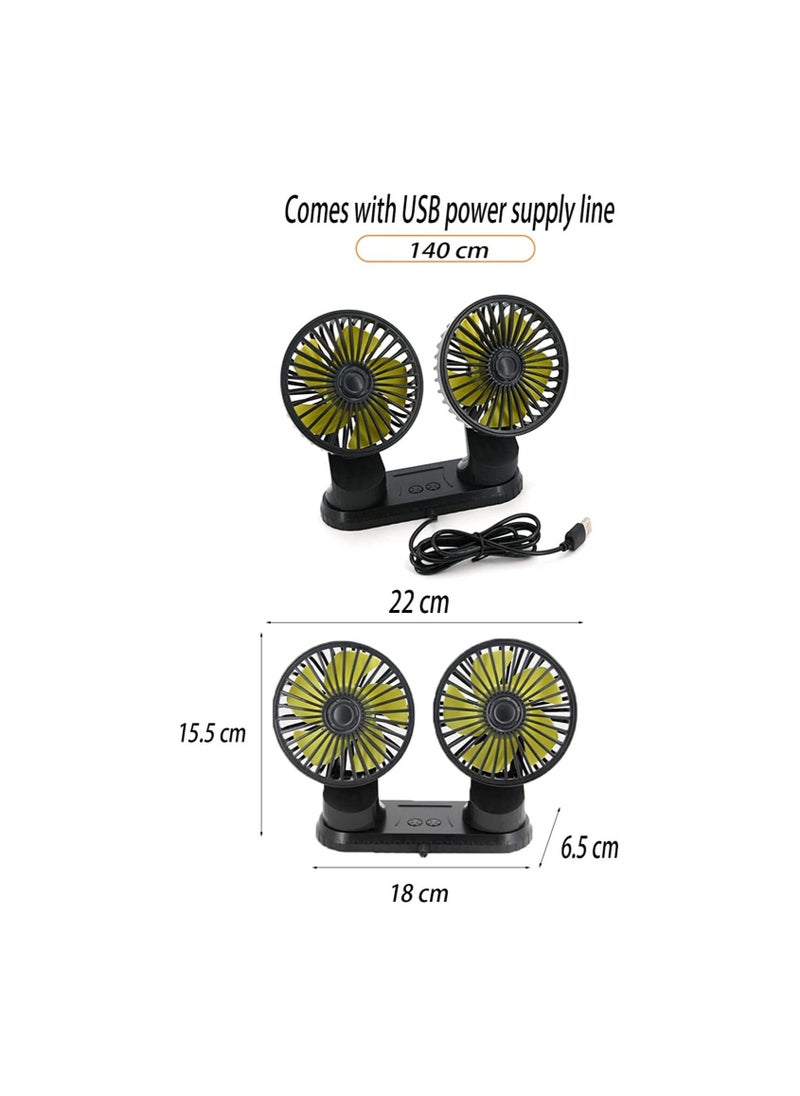 DeloPik - Electric Car Dashboard Fan with Cord (5V, 9FT) - Image 1