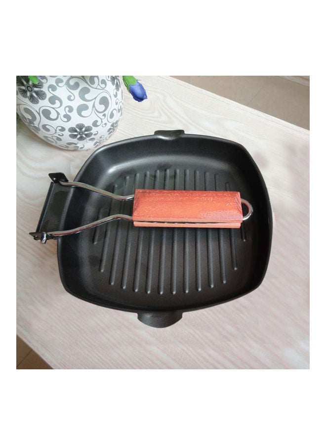 NIBEMINENT Flat Bottom Steak Breakfast Frying Pan Non-stick Induction Cooker Saucepan Black 23x22.5x4cm - Image 5