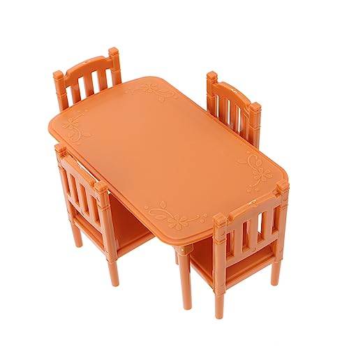 FOYTOKI Mini Furniture Dollhouse Table and Chair Set 1 6 Scale Doll Furniture for Dollhouse Living Room and Dining Room Accessories Portable Mini Props Toy - Image 1