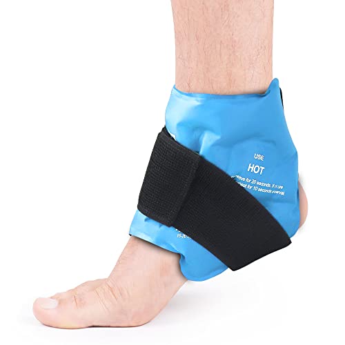 NEWGO Ankle Ice Pack Wrap for Sprained Relief Ice Pack for Ankle Inuries Reusable Cold Therapy for Ankles Swelling Post Surgery Recovery Light Blue