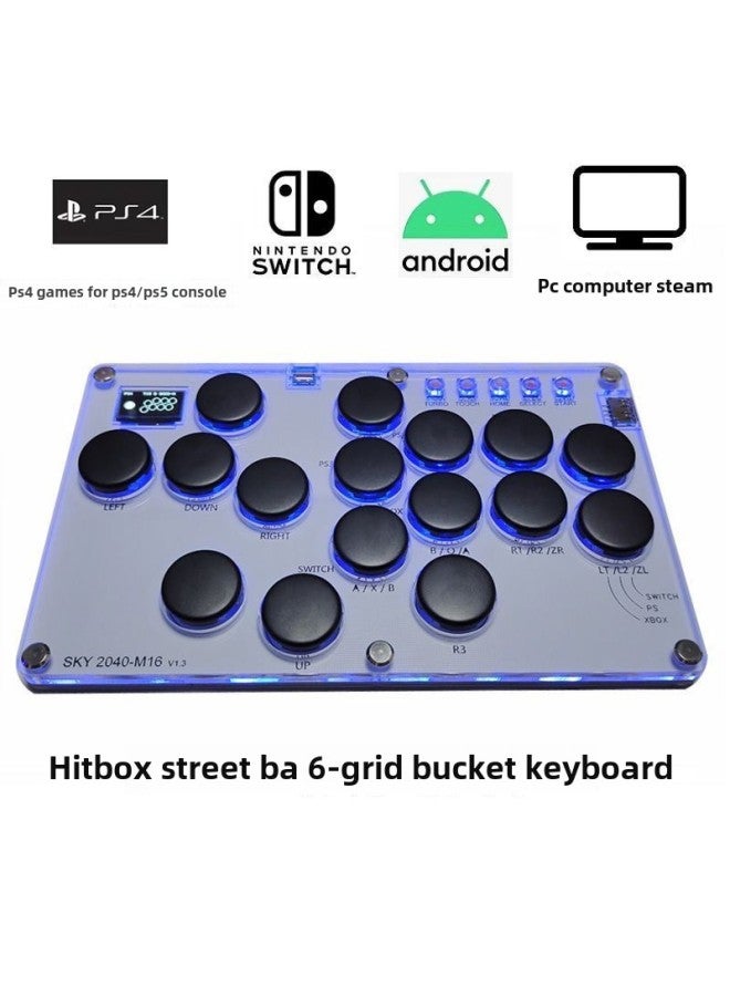 HITBOX Raspberry Pi Custom SOCD Rear Coverage Game Fighting Keyboard Dual Up Key Street Fighter 6 Arcade PS5-Product Color:Hitbox M16 Black Key - Image 1