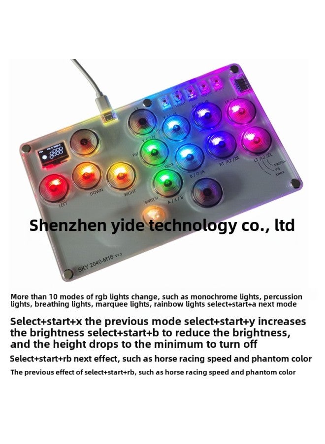 HITBOX Raspberry Pi Custom SOCD Rear Coverage Game Fighting Keyboard Dual Up Key Street Fighter 6 Arcade PS5-Product Color:Hitbox M16 Black Key - Image 5