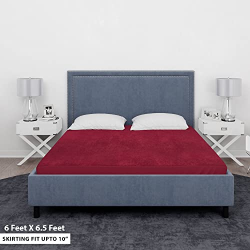 Sassoon | Waterproof Mattress Protector Double Bed | Mattress Cover King Size 78x72| Bed Protector King Size| Bed Cover |Elastic Fitted Cotton Hypoallergenic | Mattress Cover | (Maroon) - Laika - Image 2