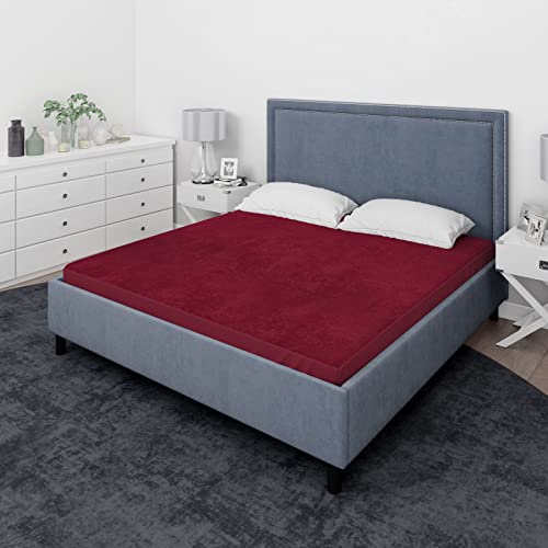 Sassoon | Waterproof Mattress Protector Double Bed | Mattress Cover King Size 78x72| Bed Protector King Size| Bed Cover |Elastic Fitted Cotton Hypoallergenic | Mattress Cover | (Maroon) - Laika - Image 3
