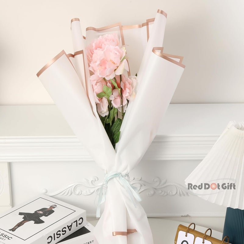 Red Dot Gift 20 Sheets Waterproof Flower Wrapping Paper with Gold Edges - Image 5