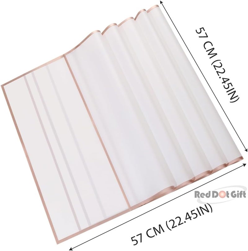 Red Dot Gift 20 Sheets Waterproof Flower Wrapping Paper with Gold Edges - Image 2