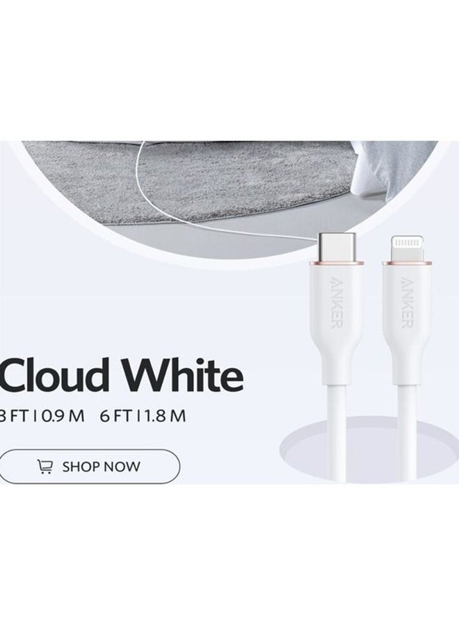 كابل PowerLine III Flow USB-C إلى Lightning بطول 1.8 متر أبيض - Image 3
