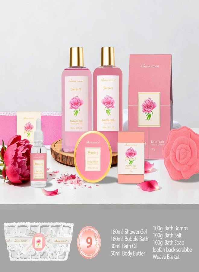 ArioseMonde Gift Basket for Women Bath and Body Gift Basket Set for Women, 9pcs Home Spa Set for Self Care, Mothers Day Relaxing Bath Sets Birthday Christmas Gifts for Mom Sister Her Wife - Image 2