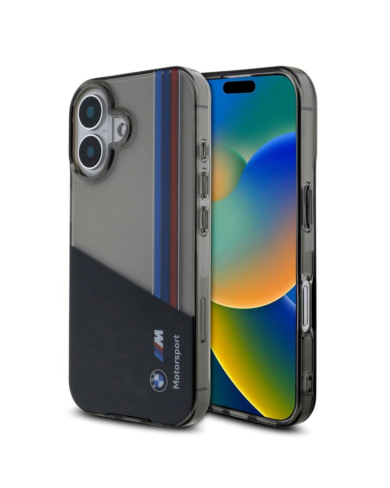 CG MOBILE BMW Phone Case [Official Licensed] Motorsport Collection|IML Printed Case with Vertical Stripes Protective Case/Cover Compatible with iPhone 16 Plus(6.7-Inch)(2024)-Black - Image 1