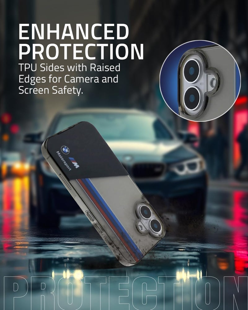 CG MOBILE BMW Phone Case [Official Licensed] Motorsport Collection|IML Printed Case with Vertical Stripes Protective Case/Cover Compatible with iPhone 16 Plus(6.7-Inch)(2024)-Black - Image 5