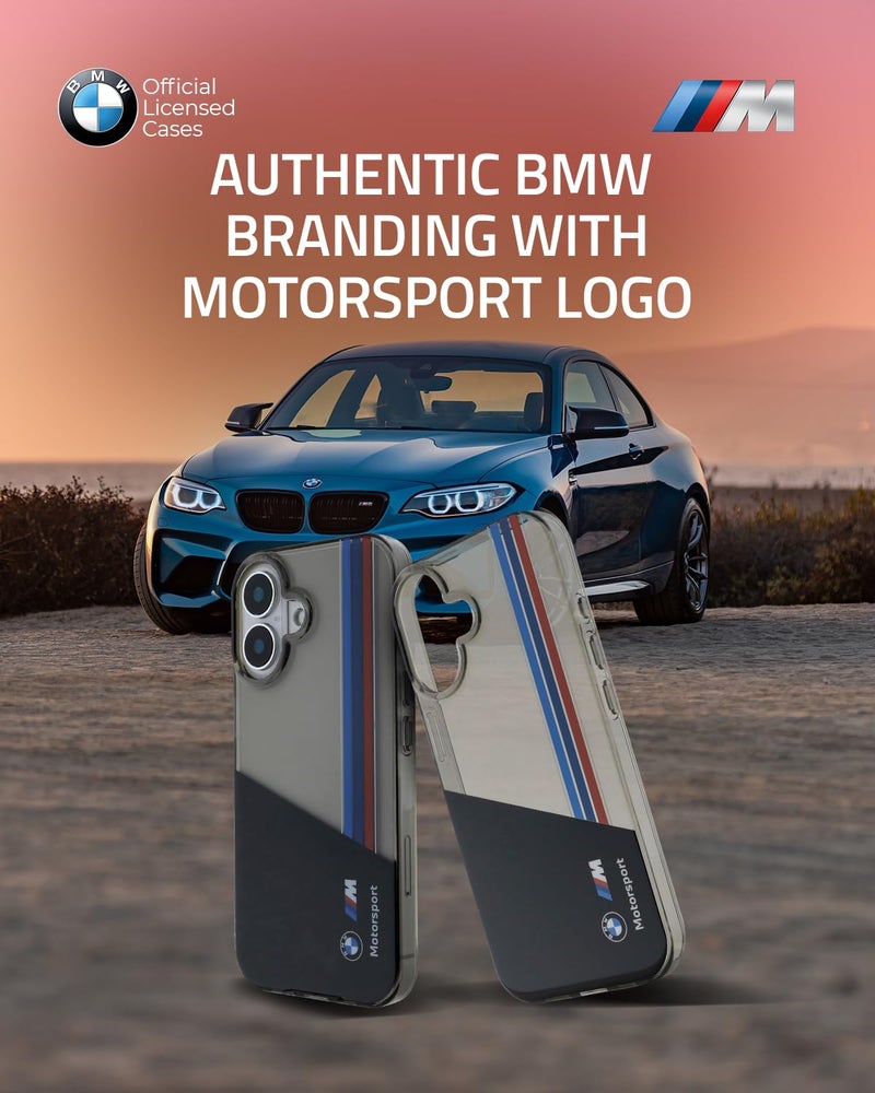 CG MOBILE BMW Phone Case [Official Licensed] Motorsport Collection|IML Printed Case with Vertical Stripes Protective Case/Cover Compatible with iPhone 16 Plus(6.7-Inch)(2024)-Black - Image 2