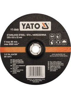 Yato YATO Inox Metal Grinding Disc 230x6.8x22mm Depressed Center  YT-5949 