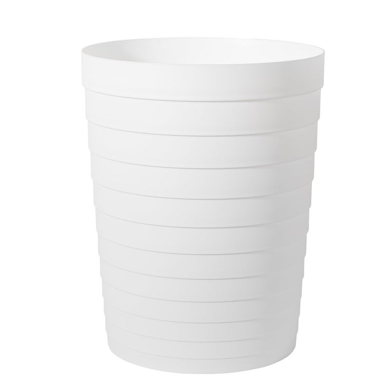 UUJOLY Small Bathroom Trash Can Wastebasket Plastic Garbage Bin Container Basket for Bathrooms Laundry Room Kitchens Offices Kids Rooms Dorms White 18 Gallon