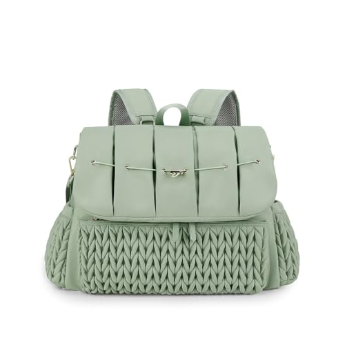 SONARIN Convertible Diaper Bag Backpack Waterproof Nappy Changing Bag Travel Mummy Bag with Changing Pad Shoulder StrapGreen - Image 1