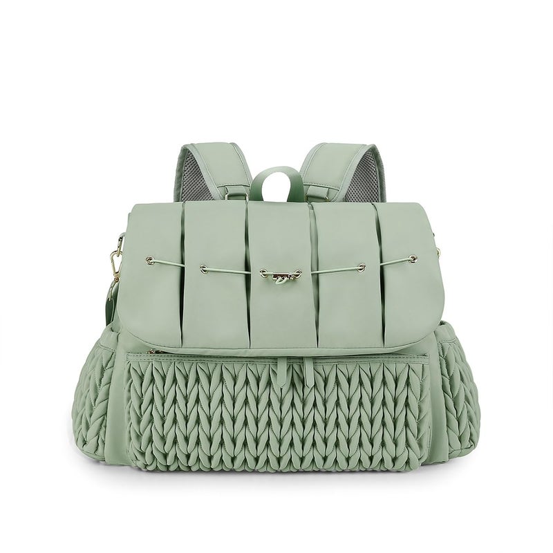 SONARIN Convertible Diaper Bag Backpack Waterproof Nappy Changing Bag Travel Mummy Bag with Changing Pad Shoulder StrapGreen - Image 2