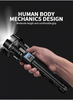 MIXDE Flashlights High Lumens Rechargeable, 12000 Lumens Super Bright Led Flashlight with COB Work Light, Powerful Flash Light, High Powered Handheld Tactical Flashlights for Emergencies Camping Hiking Giftto 10-Hour Usage | Emergency Power Bank & Window Breaker  - Image 4