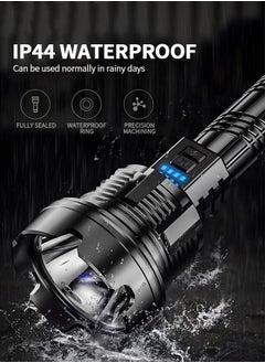 MIXDE Flashlights High Lumens Rechargeable, 12000 Lumens Super Bright Led Flashlight with COB Work Light, Powerful Flash Light, High Powered Handheld Tactical Flashlights for Emergencies Camping Hiking Giftto 10-Hour Usage | Emergency Power Bank & Window Breaker  - Image 3