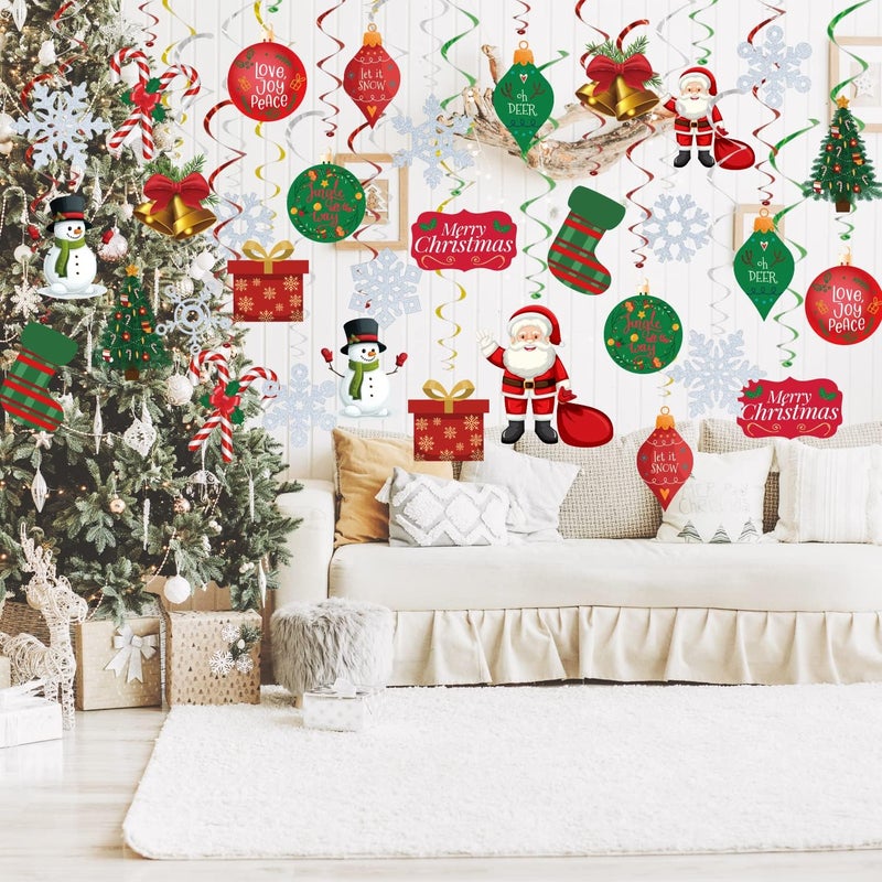 GOER 36 Pcs Christmas Decorations,Hanging Swirls for Christmas Party Supplies - Image 3