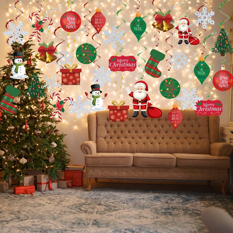 GOER 36 Pcs Christmas Decorations,Hanging Swirls for Christmas Party Supplies - Image 4