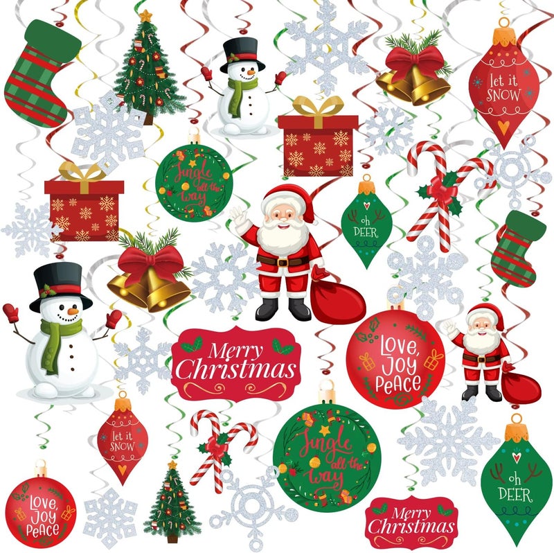 GOER 36 Pcs Christmas Decorations,Hanging Swirls for Christmas Party Supplies - Image 1
