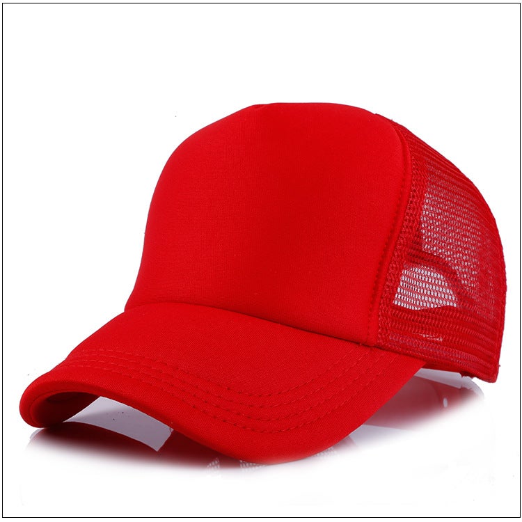 Solid Color Cotton Baseball Cap Unisex Sun Protection Solid Red 