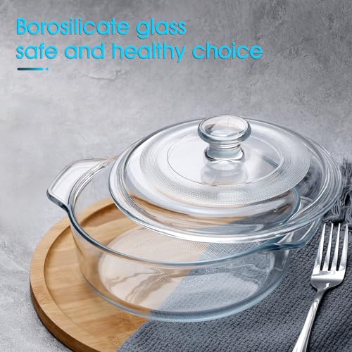 NUTRIUPS Mini Glass Casserole Dish with Lid Oven Safe Round Casserole Dish 6" Glass Baking Dish With Lid (25oz) - Image 5