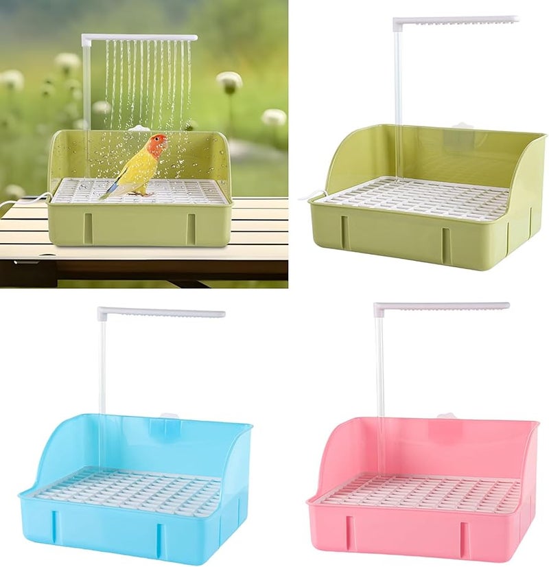 Blue Parrot Bath Tub with Quiet Water Pump Bird Shower Station for Indoor Outdoor Use - Image 3