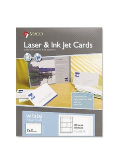 Maco MACO Laser/Ink Jet White Index Cards, 3 x 5 Inches, 3 Per Sheet, 150 Per Box (ML-8576) (MACML8576)  - Image 1
