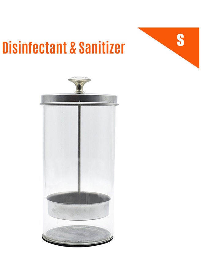 NIBEMINENT Barber Comb Sanitizing Disinfectant Jar Silver - Image 1