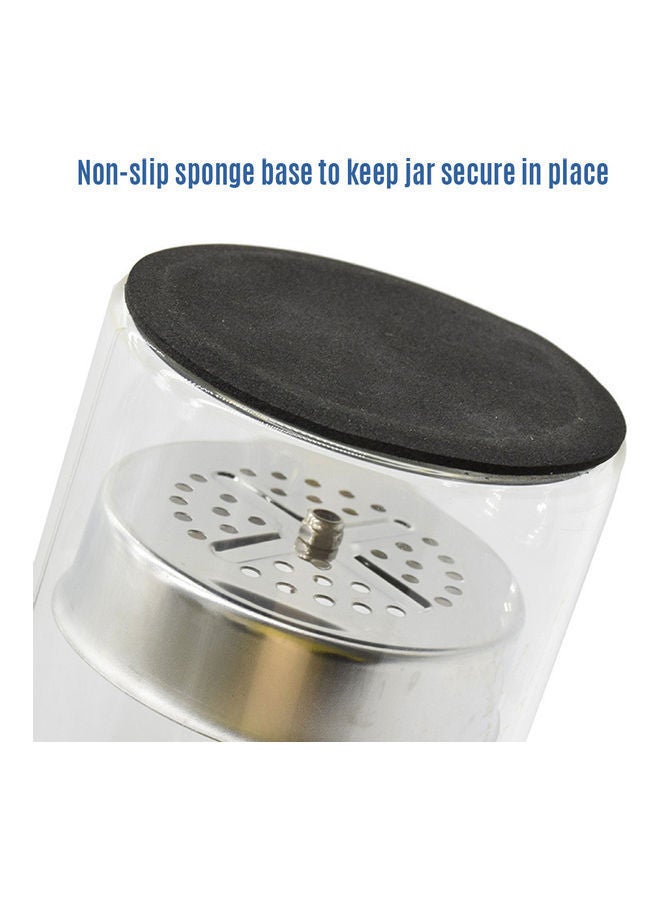 NIBEMINENT Barber Comb Sanitizing Disinfectant Jar Silver - Image 5