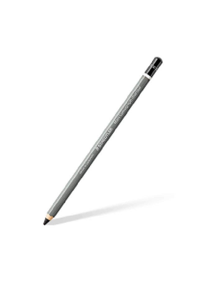 STAEDTLER Mars Lumograph Charcoal H Pencils Box - 12 Pieces Grey 