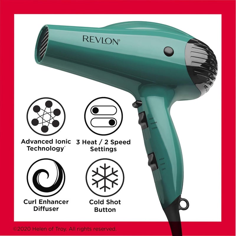 Revlon Volume Booster Hair Dryer | 1875W for Voluminous Lift and Body, (Green) - Image 5