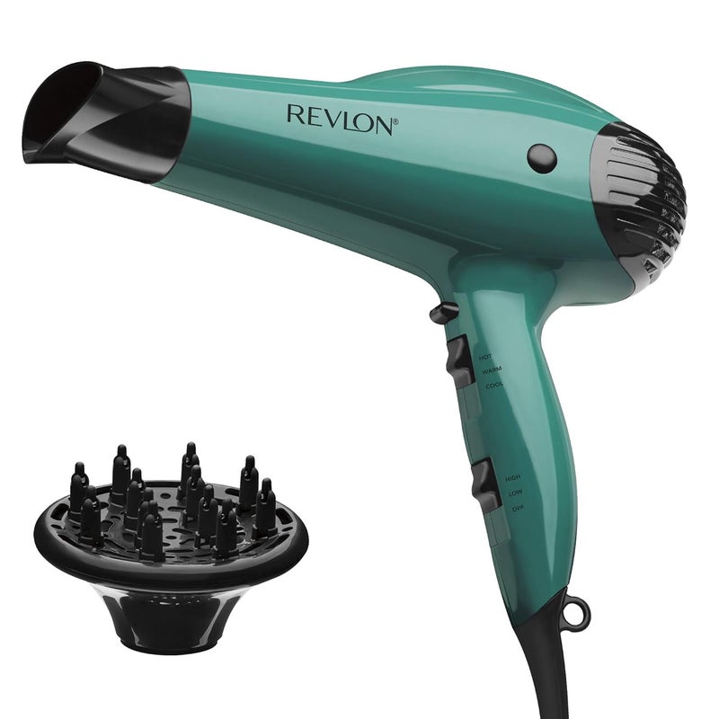 Revlon Volume Booster Hair Dryer | 1875W for Voluminous Lift and Body, (Green) - Image 1