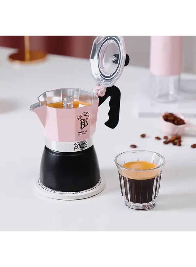 مجموعة وعاء الموكا الوردي والأسود بصمام مزدوج مع 100 مرشح لصنع الإسبريسو المنزلي - Image 4