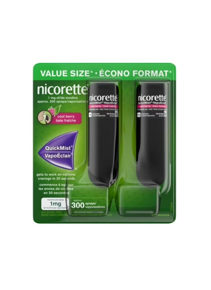 nicorette Nicorette QuickMist Spray, Cool Berry, 1mg, 150 Sprays, Duo Pack 