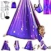 WUBOTIYU Sensory Swing for Kids Indoor Outdoor Double Layer Therapy Cuddle Hammock Chair with 360 Swivel Hanger Kit Adjustable Swing for Child and Adult with Aspergers Autism ADHD Galaxy Purple - Image 3