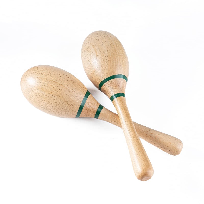 Musfunny Maracas Hand Percussion Rattles,Beech Wood Material Rumba Shakers with Clear and Professional Sounds Musical Instrument for Party,Games (Natural) - Image 1