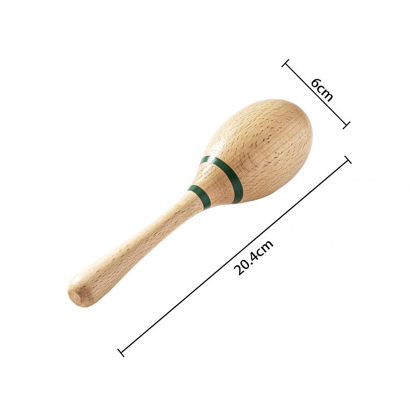 Musfunny Maracas Hand Percussion Rattles,Beech Wood Material Rumba Shakers with Clear and Professional Sounds Musical Instrument for Party,Games (Natural) - Image 2