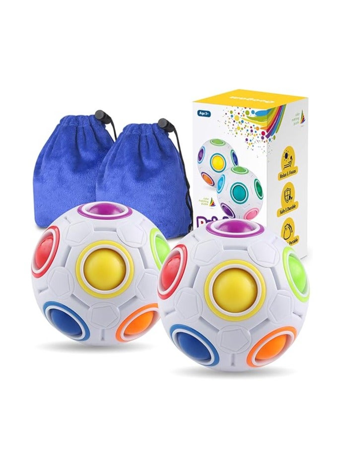 كوجام طقم كرات الألغاز الملونة من كوجام مع حقيبة، لعبة مطابقة الألوان، لعبة مريحة للتخفيف من التوتر، كرة سحرية، اختبار ذهني للأطفال والبالغين، للأطفال، الأولاد، البنات، مجموعة العطلة من 2 - Image 1