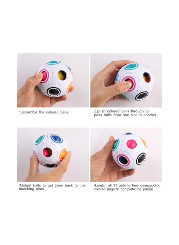 كوجام طقم كرات الألغاز الملونة من كوجام مع حقيبة، لعبة مطابقة الألوان، لعبة مريحة للتخفيف من التوتر، كرة سحرية، اختبار ذهني للأطفال والبالغين، للأطفال، الأولاد، البنات، مجموعة العطلة من 2 - Image 4
