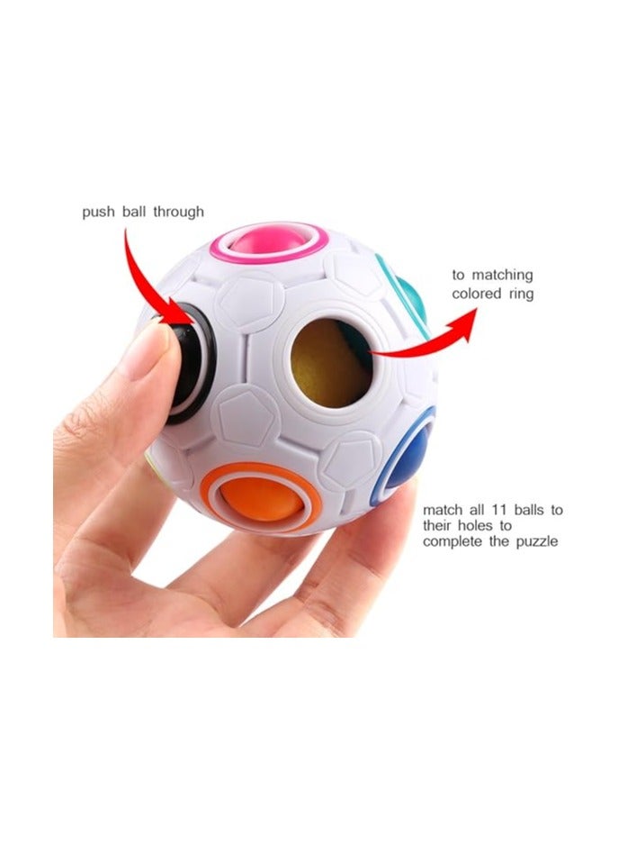 كوجام طقم كرات الألغاز الملونة من كوجام مع حقيبة، لعبة مطابقة الألوان، لعبة مريحة للتخفيف من التوتر، كرة سحرية، اختبار ذهني للأطفال والبالغين، للأطفال، الأولاد، البنات، مجموعة العطلة من 2 - Image 5