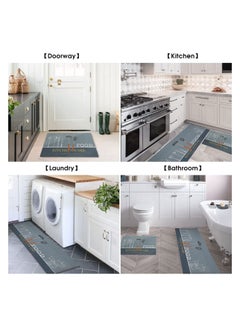 Hihonor Washable Anti Fatigue Kitchen Rug Sets Farmhouse Kitchen Floor Mats,Sets 2 Piece Non Slip Heavy Duty Standing Mat, Set Waterproof Comfort Floor Rug Runner(50x80+50x120cm)  - Image 4