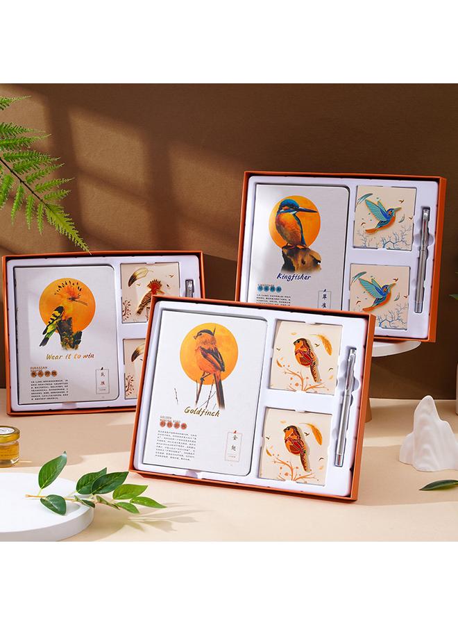 Bluejw Dai Shengbird Wearing Winning Brooch Hand Account Gift Box Suit Notepad Brooch Set Thank You Shi En Hand Account Book Gift Box - Image 2