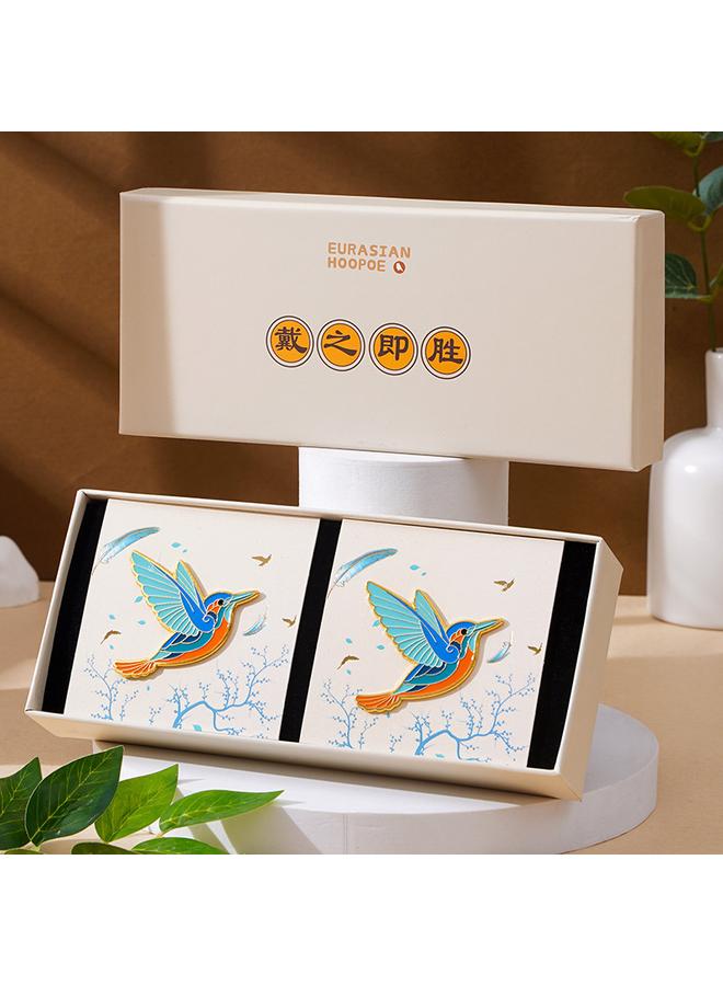 Bluejw Dai Shengbird Wearing Winning Brooch Hand Account Gift Box Suit Notepad Brooch Set Thank You Shi En Hand Account Book Gift Box - Image 5